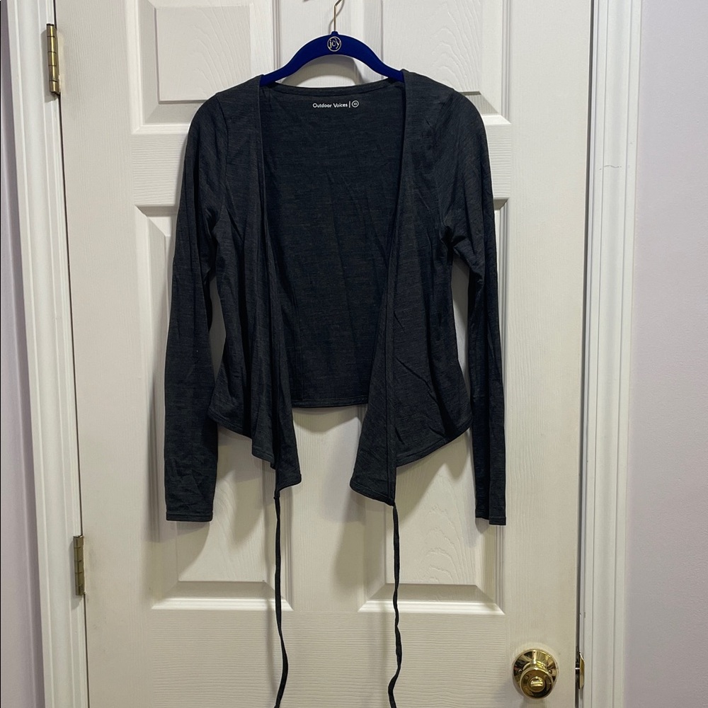 Outdoor Voices Heather Gray Wrap Top